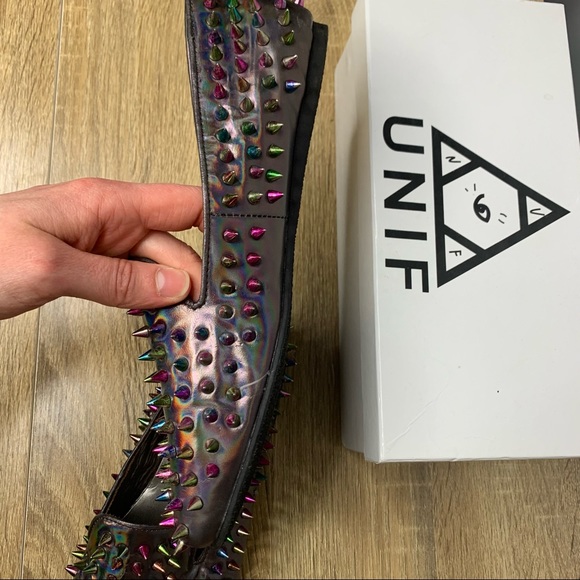 UNIF Hellraiser Rainbow Studded Shoes - Size 11 Women’s - Picture 7 of 10